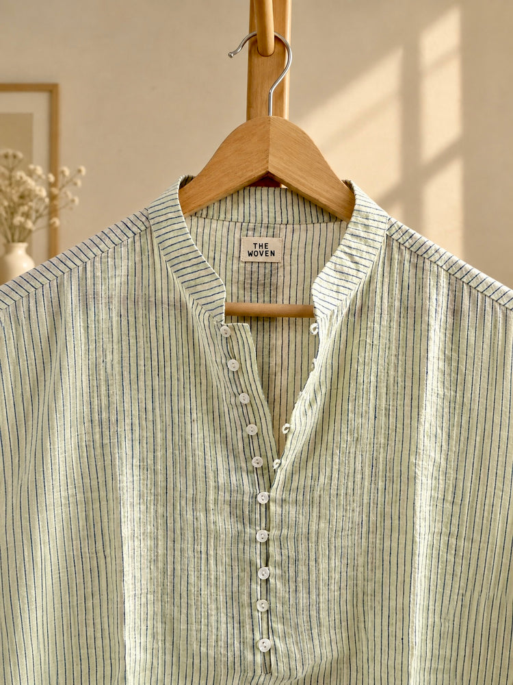 Linen Kurta in Pistachio Green