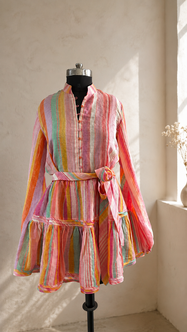Jhaali Shirt and Skirt in Pink