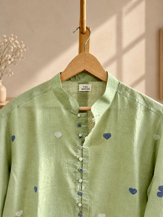 Jamdani Kurta in Leaf Green