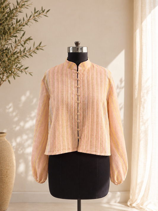 Jhaali Shirt in Peach