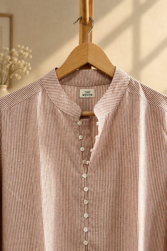Cotton Kurta in Brown-Beige
