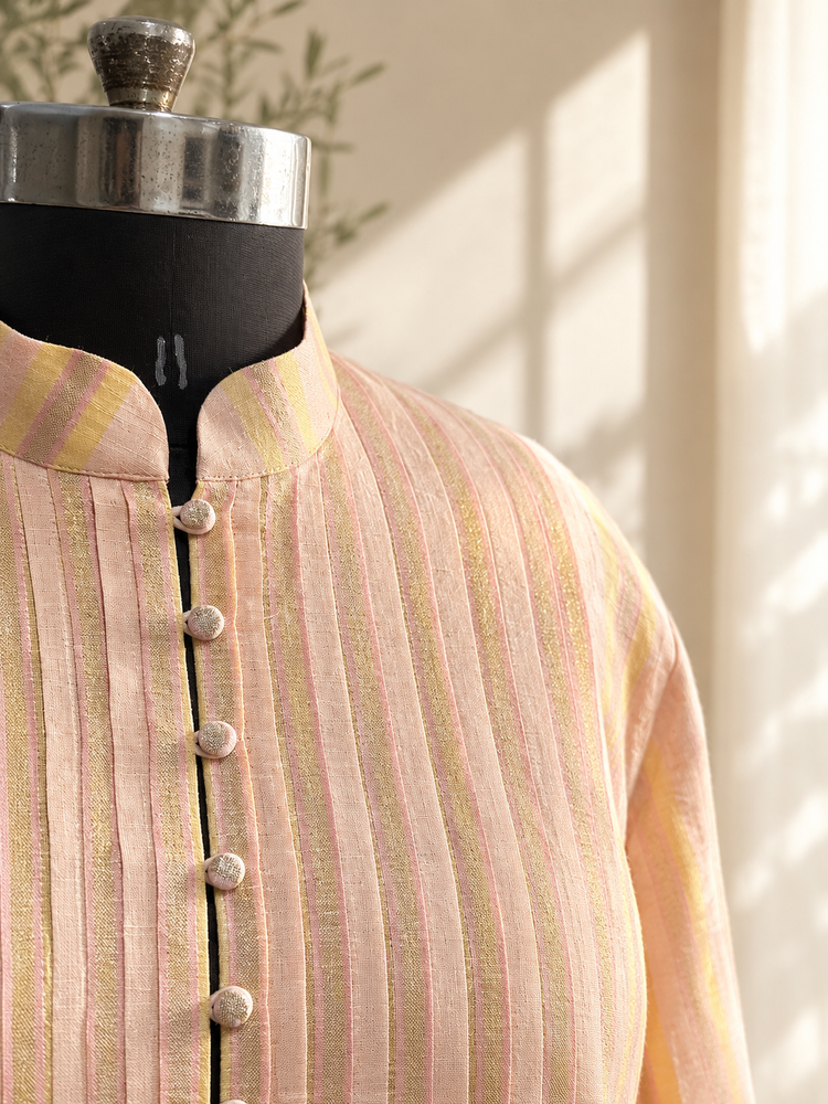 Jhaali Shirt in Peach