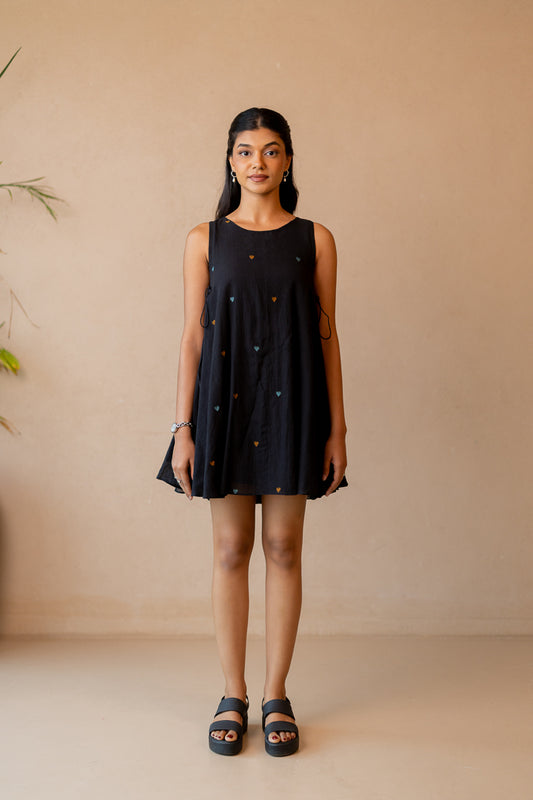 Jhora Heart Dress in Black
