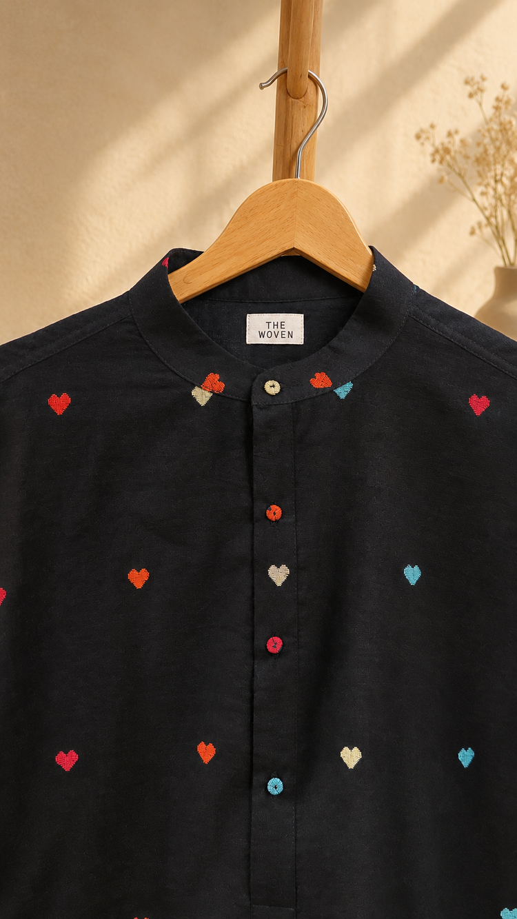Jamdani Kurta in Black