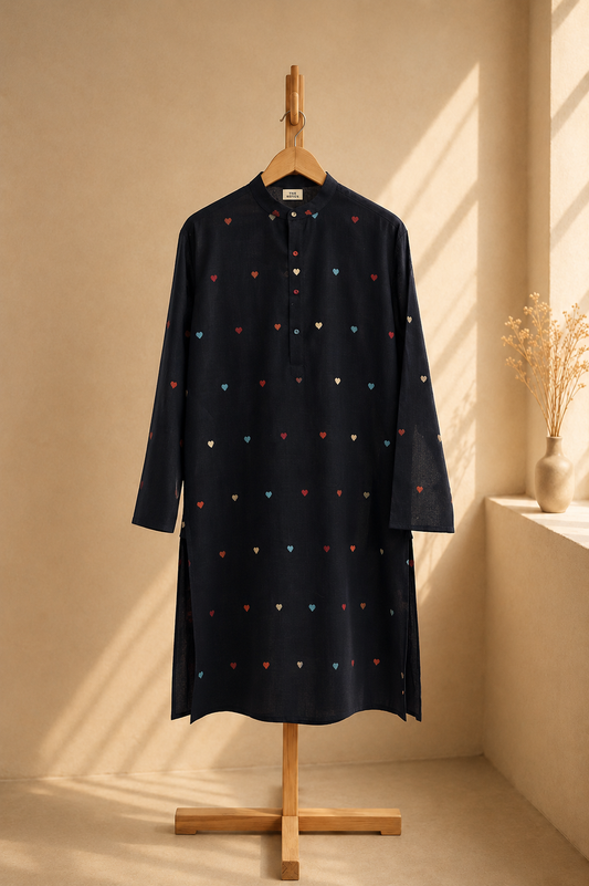 Jamdani Kurta in Black